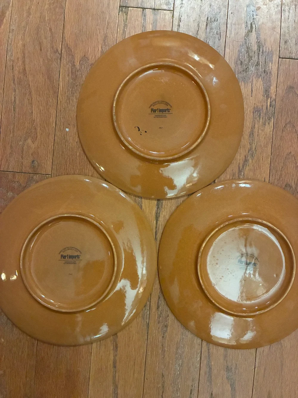 Set of 3 Vintage Pier 1 Imports Song Birds Salad Plates Hand Painted Italy
